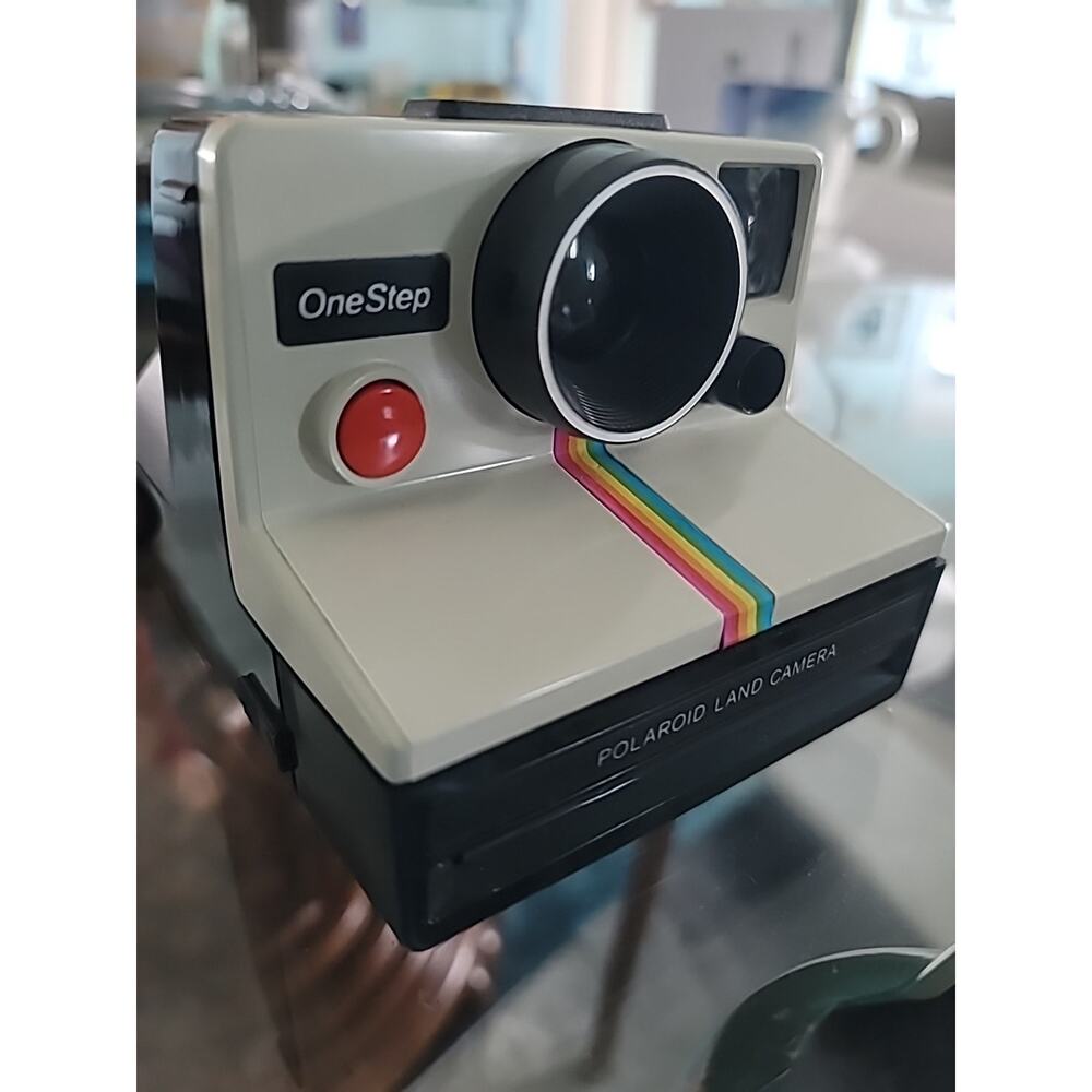 Polaroid One Step SX-70 White Land Camera Case w/Strap Rainbow Stripe Untested - Picture 5 of 15